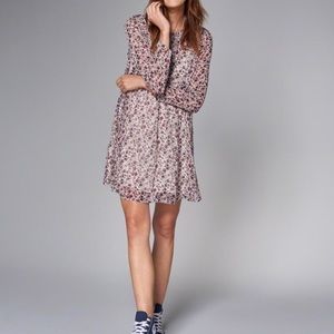 Floral Pintuck Swing Dress